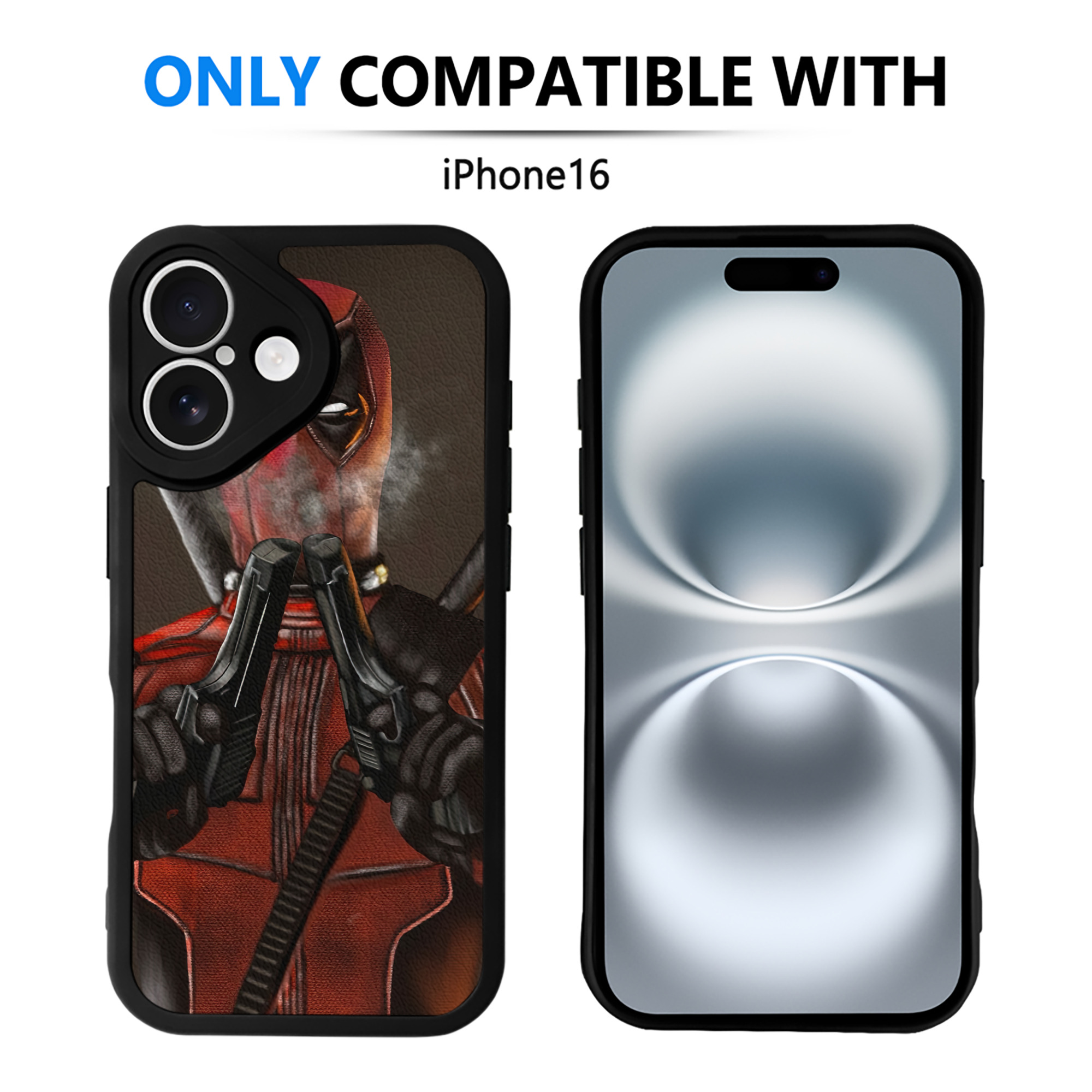 （画像用） Deadpool デッドプール 【iPhone 16シリーズ対応】シリコンスマホケース（レザー調） 材質：シリコン